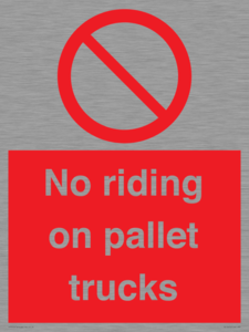 No riding on pallet trucks